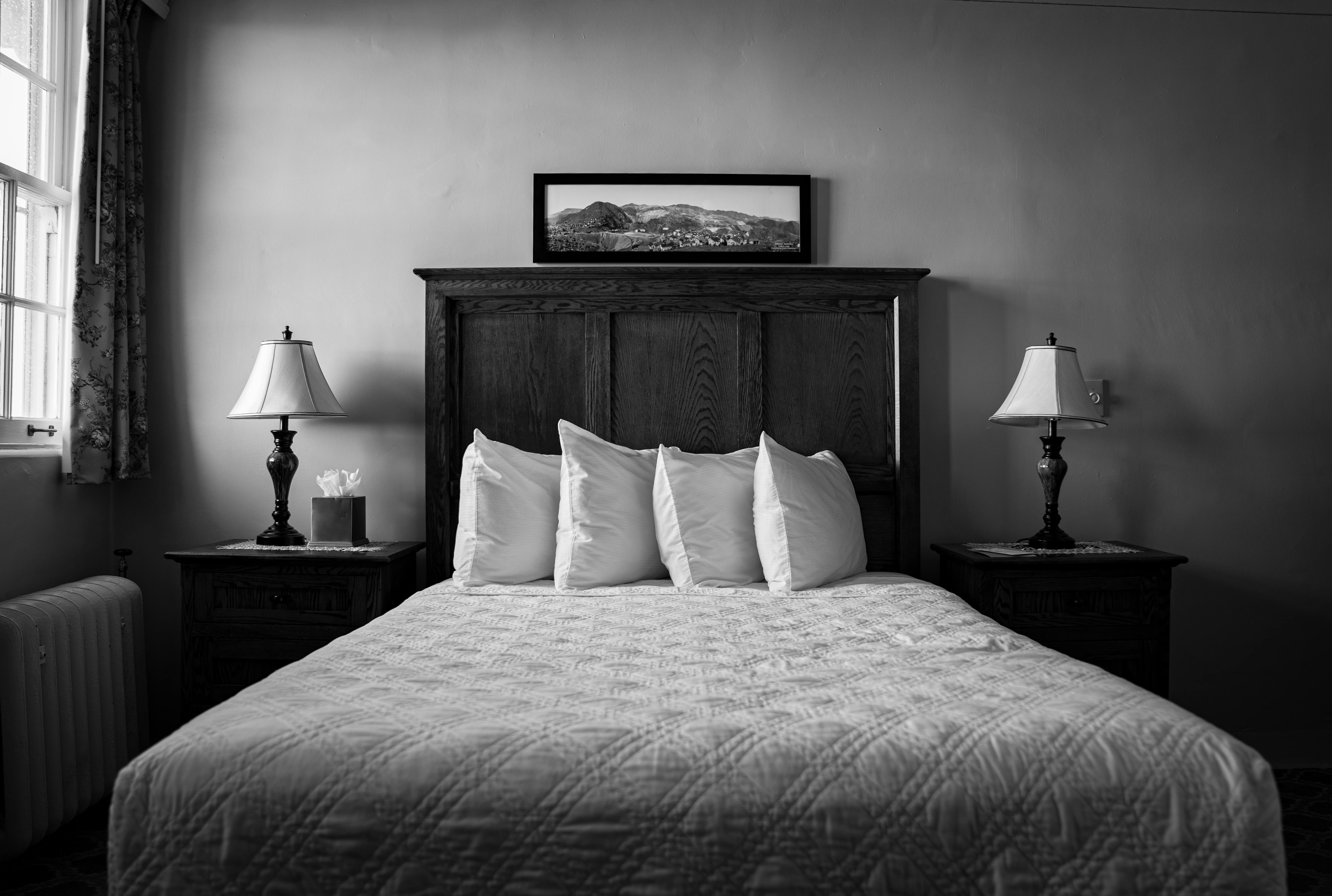 A Bedroom in Black and White Photo · Free Stock Photo