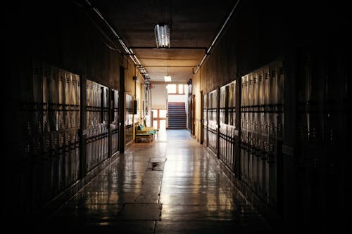 Free An Empty Dark Hallway Stock Photo