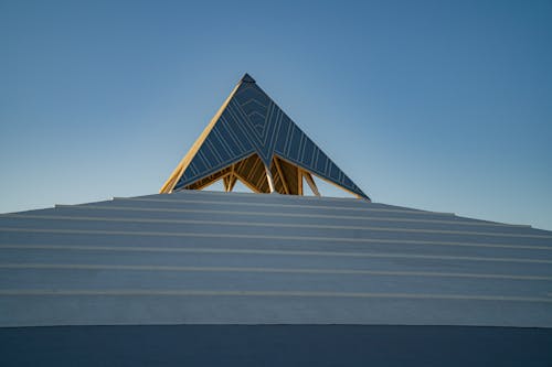 Low Angle Shot of Pyramid under Clear Blue Sky 