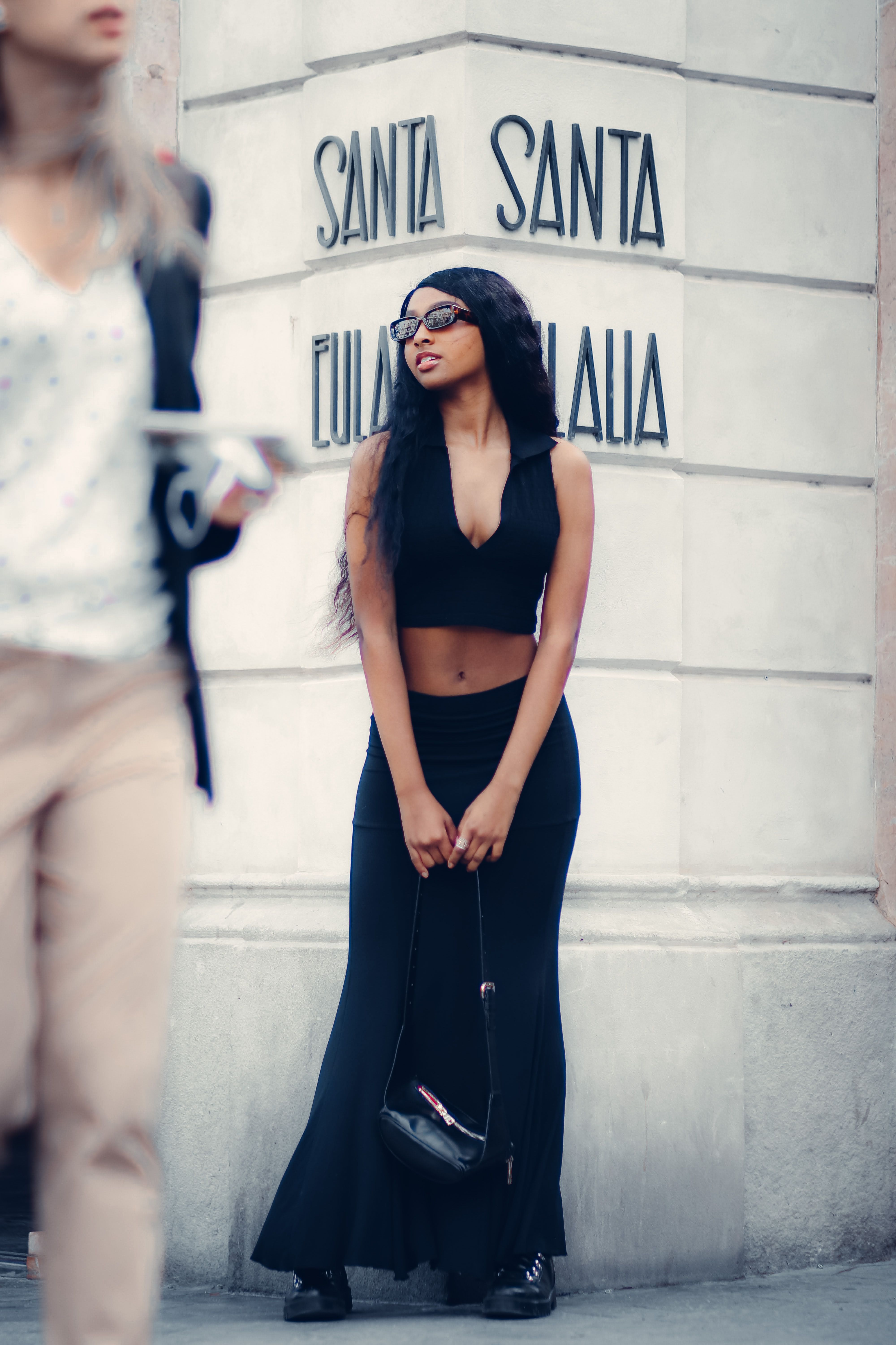 Stylish Woman in Black Top and Long Skirt · Free Stock Photo