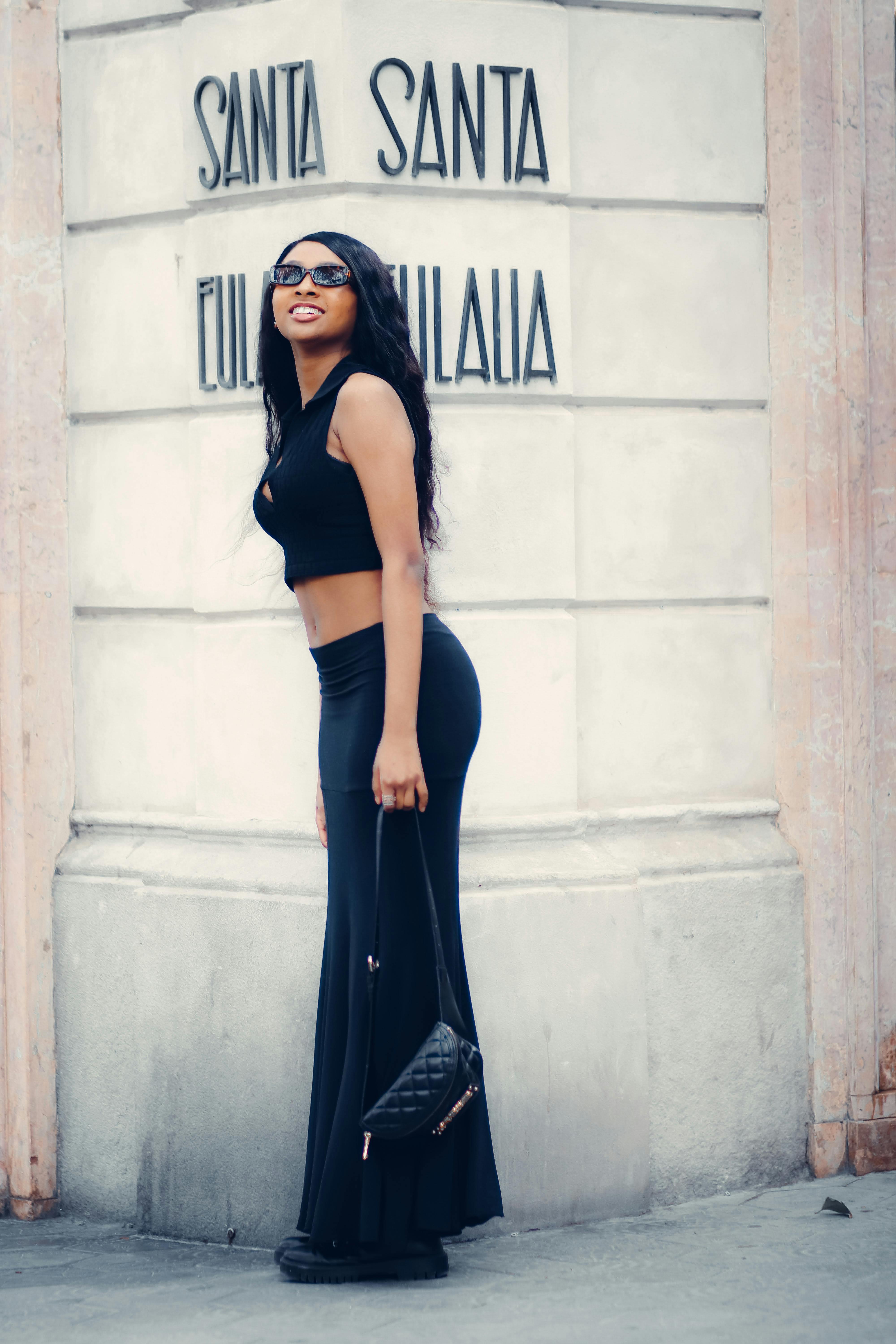 stylish black crop top