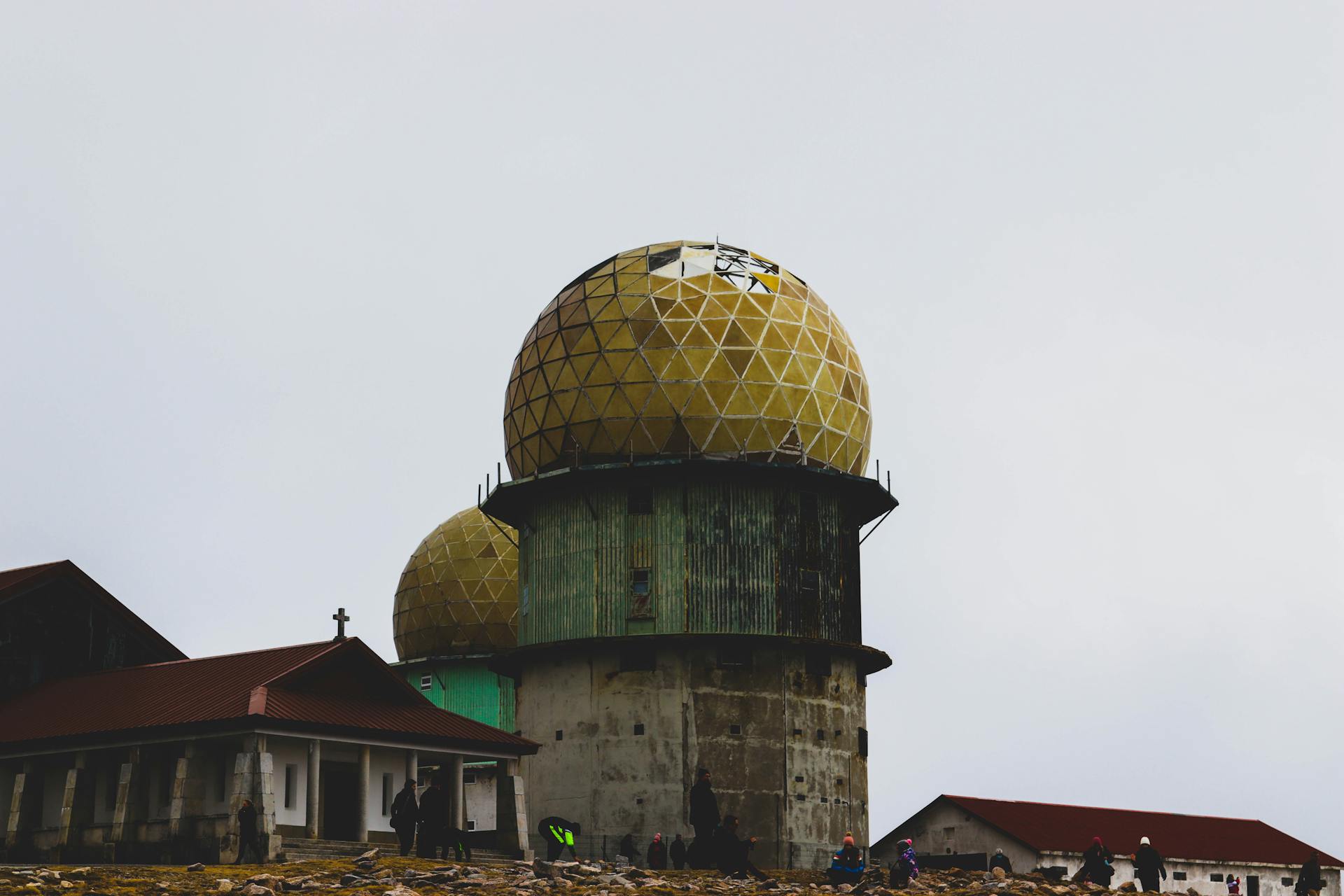 Facade of the Observatory Tower on Serra da Estrela in Portugal