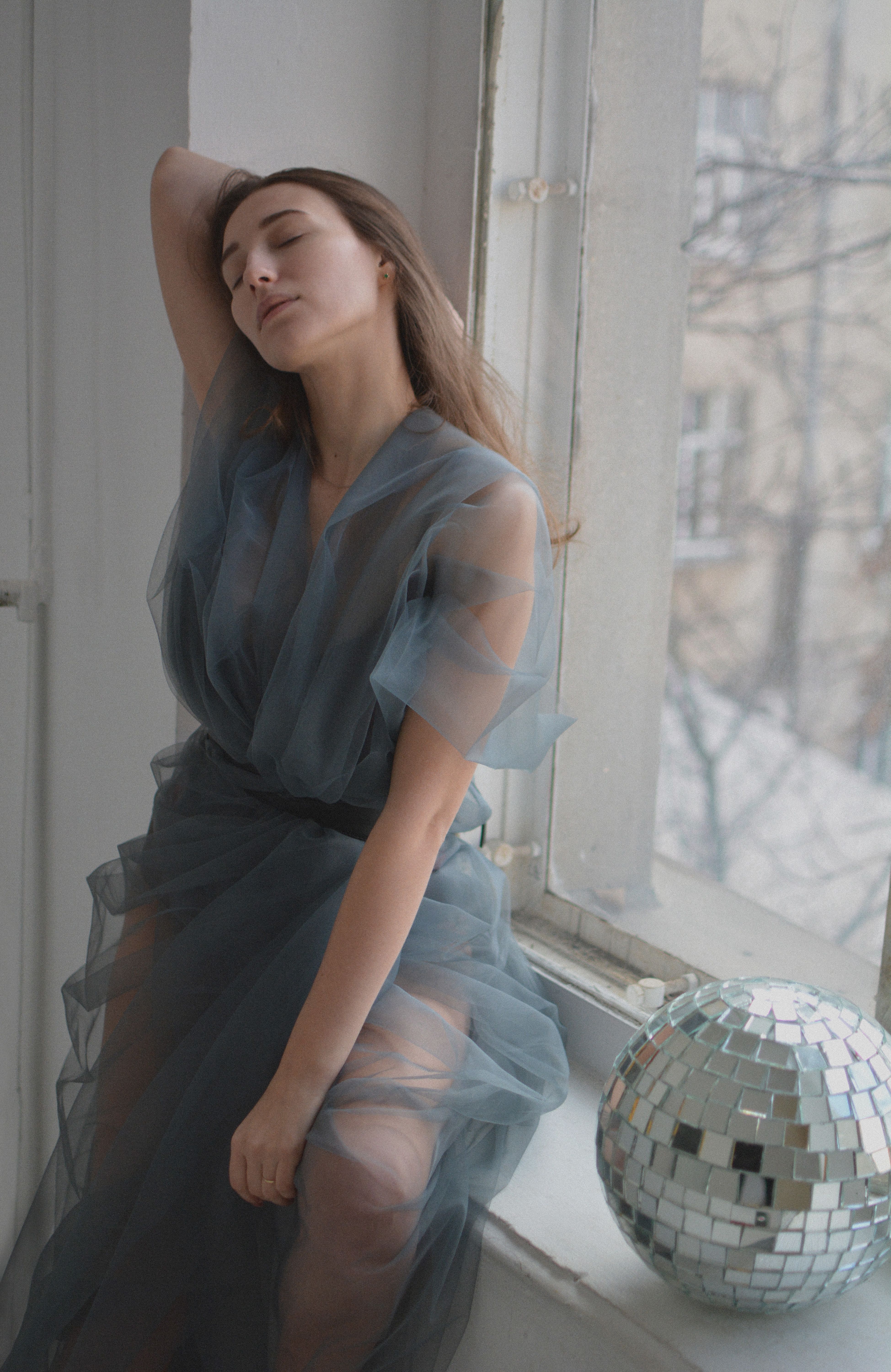 Alluring Woman in Sheer Dress · Free Stock Photo