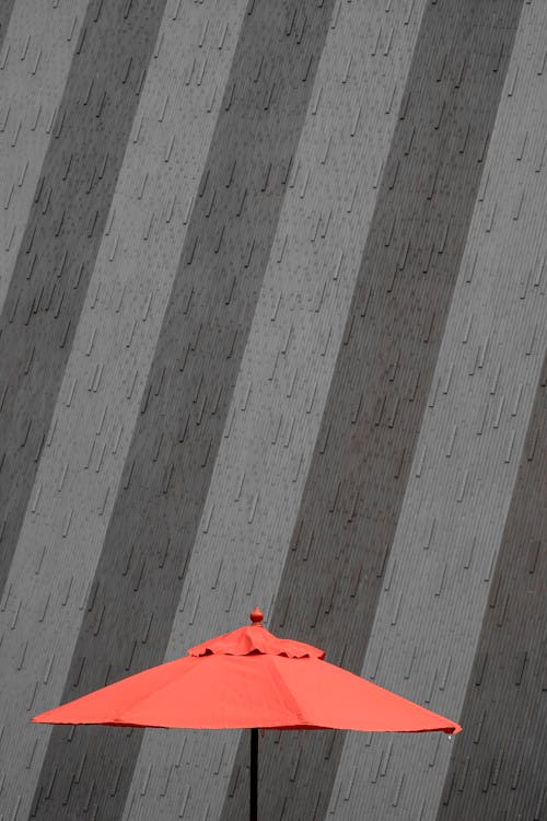 Closeup Photo of Red Patio Umbrella