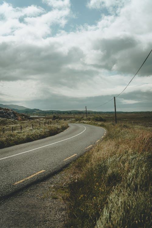 Curvy Asphalt Road in the  Countryside