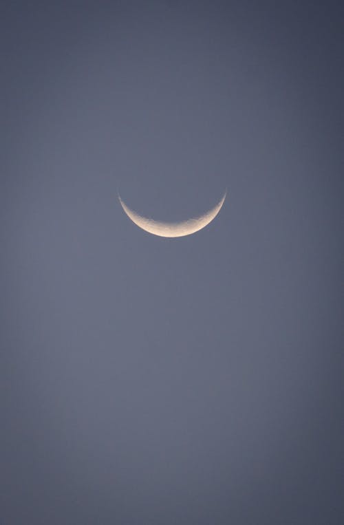 Crescent Moon in The Blue Sky