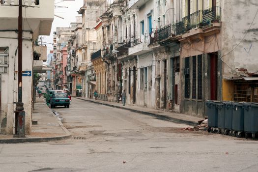 Rustic street lined with historic buildings capture the essence of an old town charm.