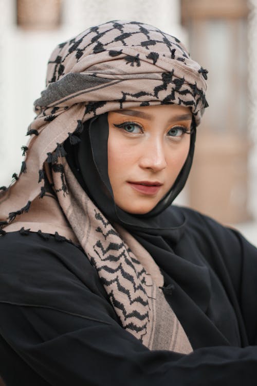 Close-up Photo of Beautiful Woman in Black Hijab