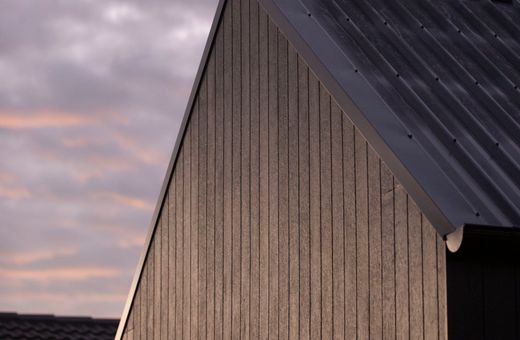 Modern house with a metal roof
