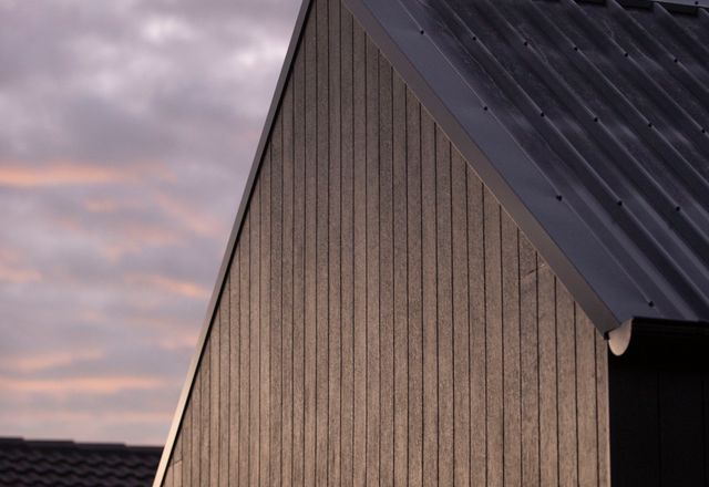 Modern house with a metal roof