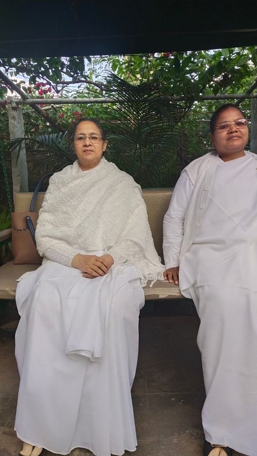 Free BK Rama didi and BK Manjusha didi ji Pandav bhavan Stock Photo