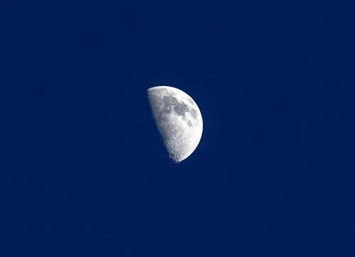 Free Full Moon in Blue Sky Stock Photo