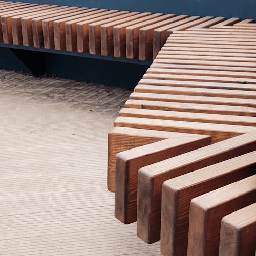 Free Brown Wooden Seats  Stock Photo