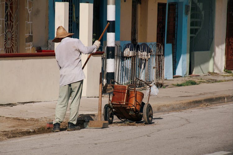 Street Sweeper On A Streetside