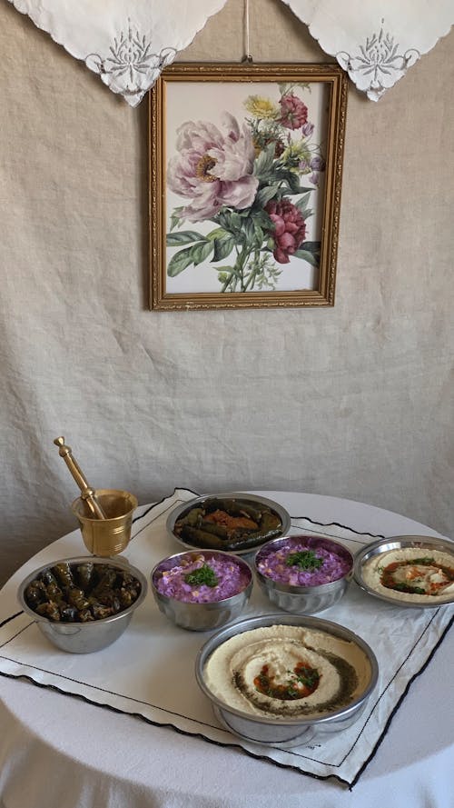 Traditional Food on a Table Top 