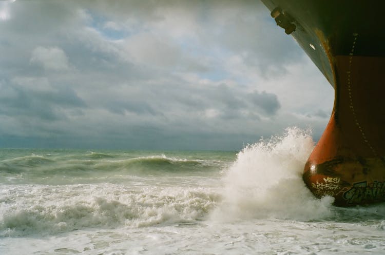 Front Hull Of A Boat On The Sea