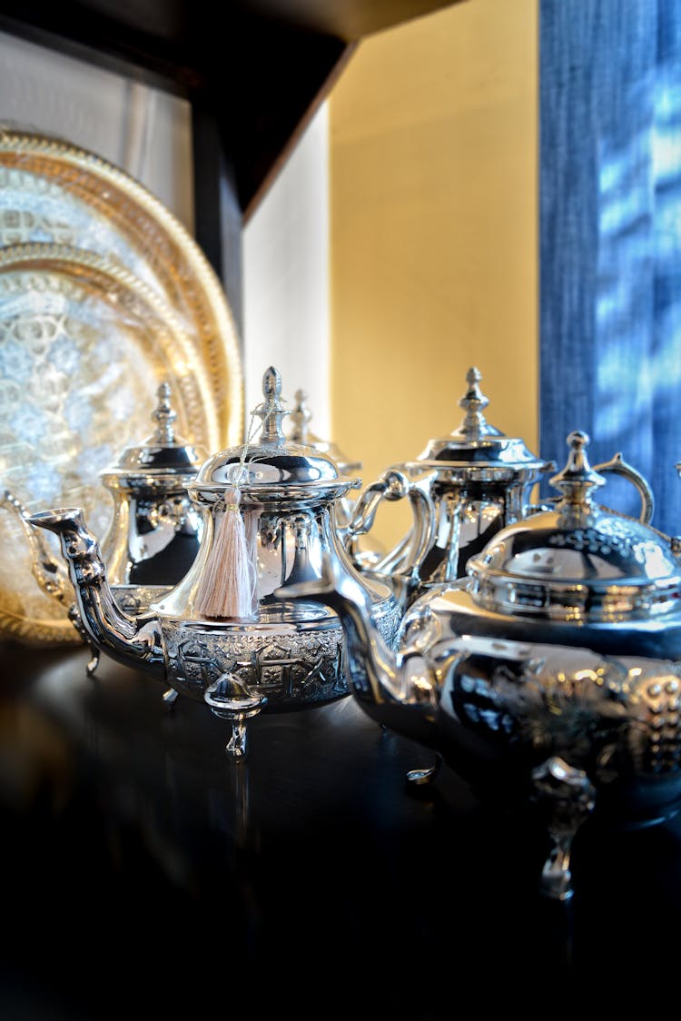 Elegant Silver Teapots