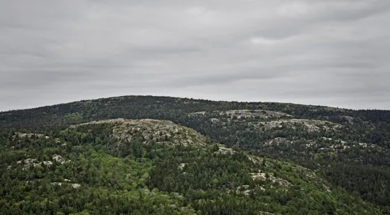Open ledges on Barren Mountain looking toward the Chairback Range