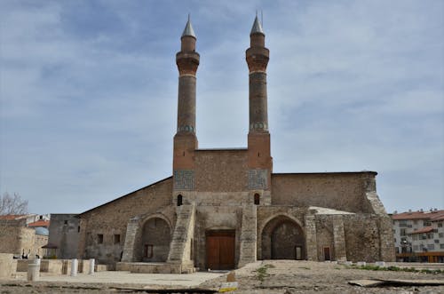 Free The Double Minaret Madrasah in Sivas Turkey Stock Photo