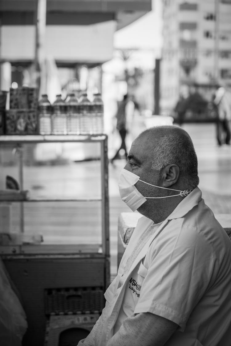 Man Wearing A Face Mask