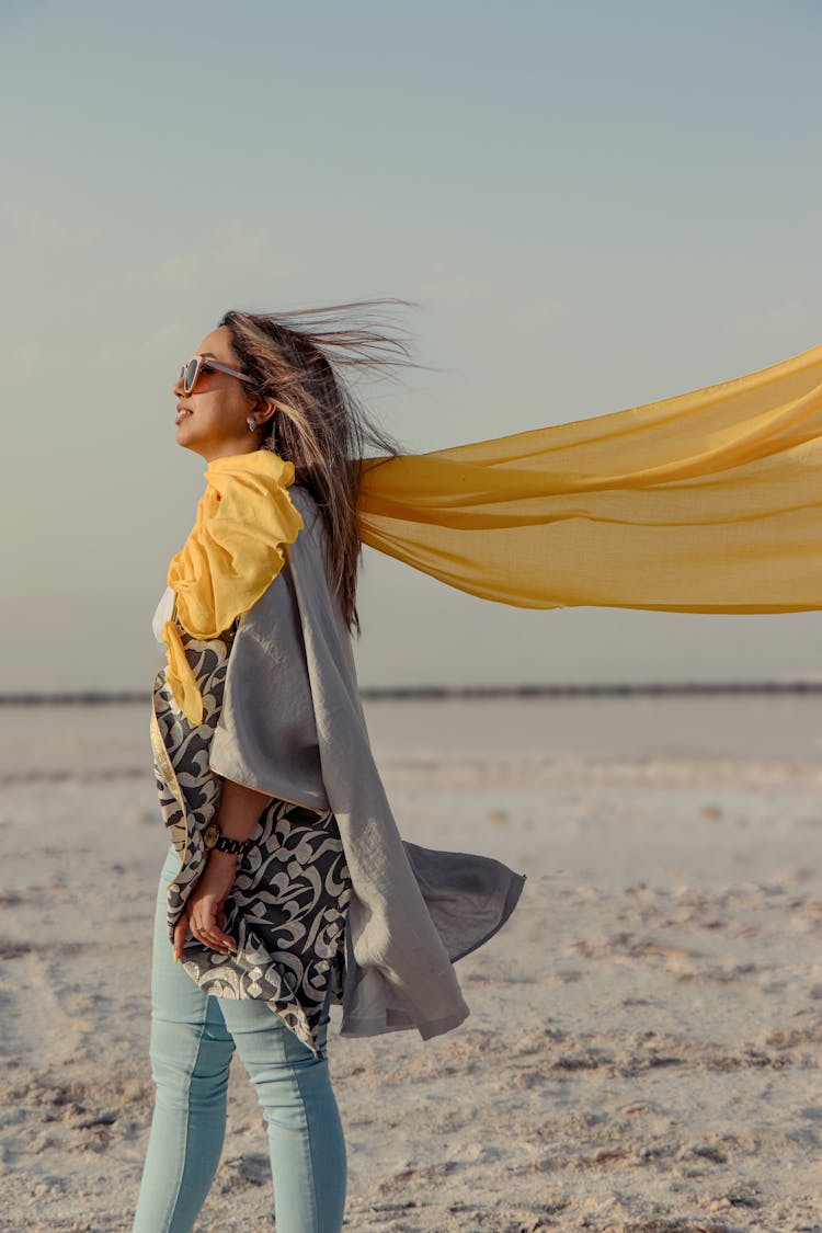 A Woman In Yellow Scarf