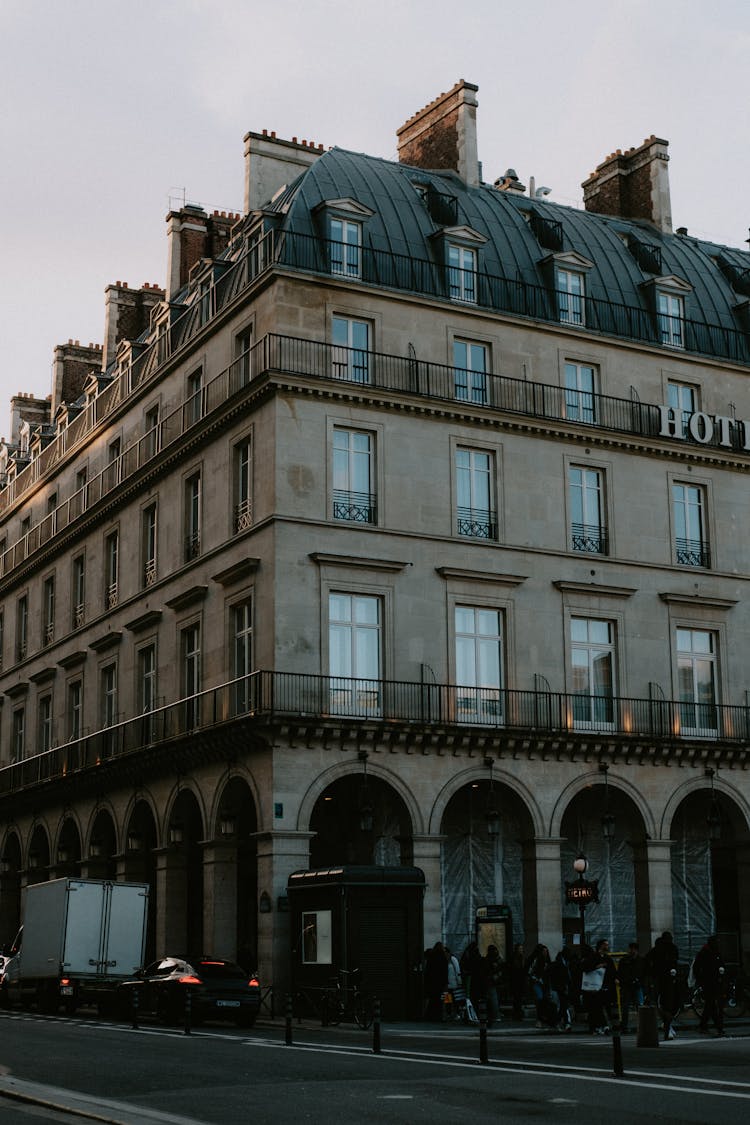 Building On Rue Rivoli Street In Paris, France