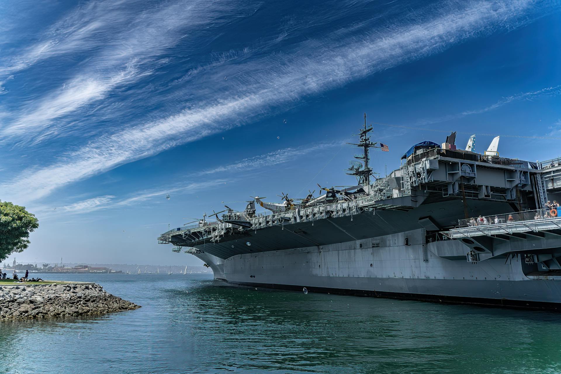 Aircraft Carrier USS Midway Museum at Navy Pier in San Diego California