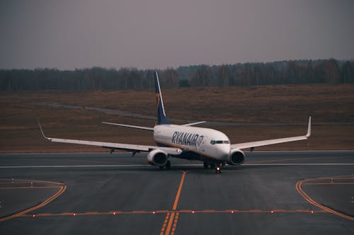 Airliner Boeing 737 Taxiing on the Airport Tarmac