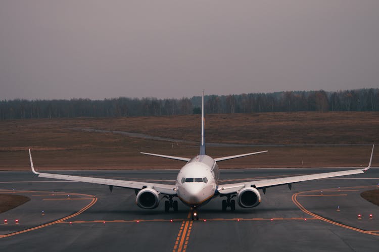 An Airplane On A Taxiway