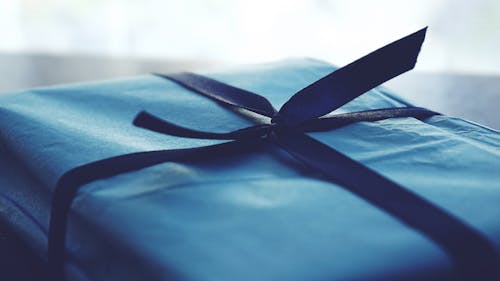 Free Close-up Photo of Tied Blue Box Stock Photo