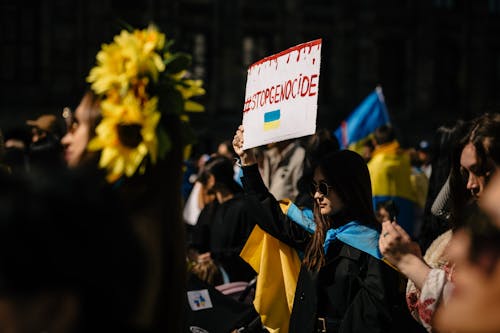 People Protesting against War in Ukraine 