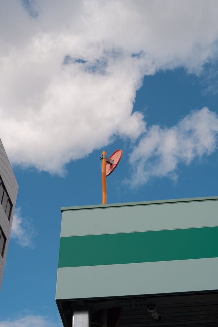 Satellite Dish On Top Of A Building