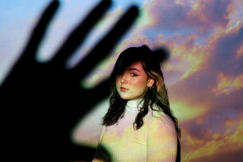 Clouds Projection Over a Girl