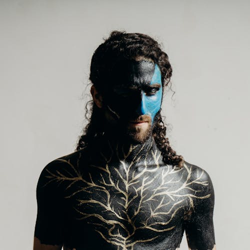 Free Portrait Photo of Man with Artistic Body Paint Stock Photo