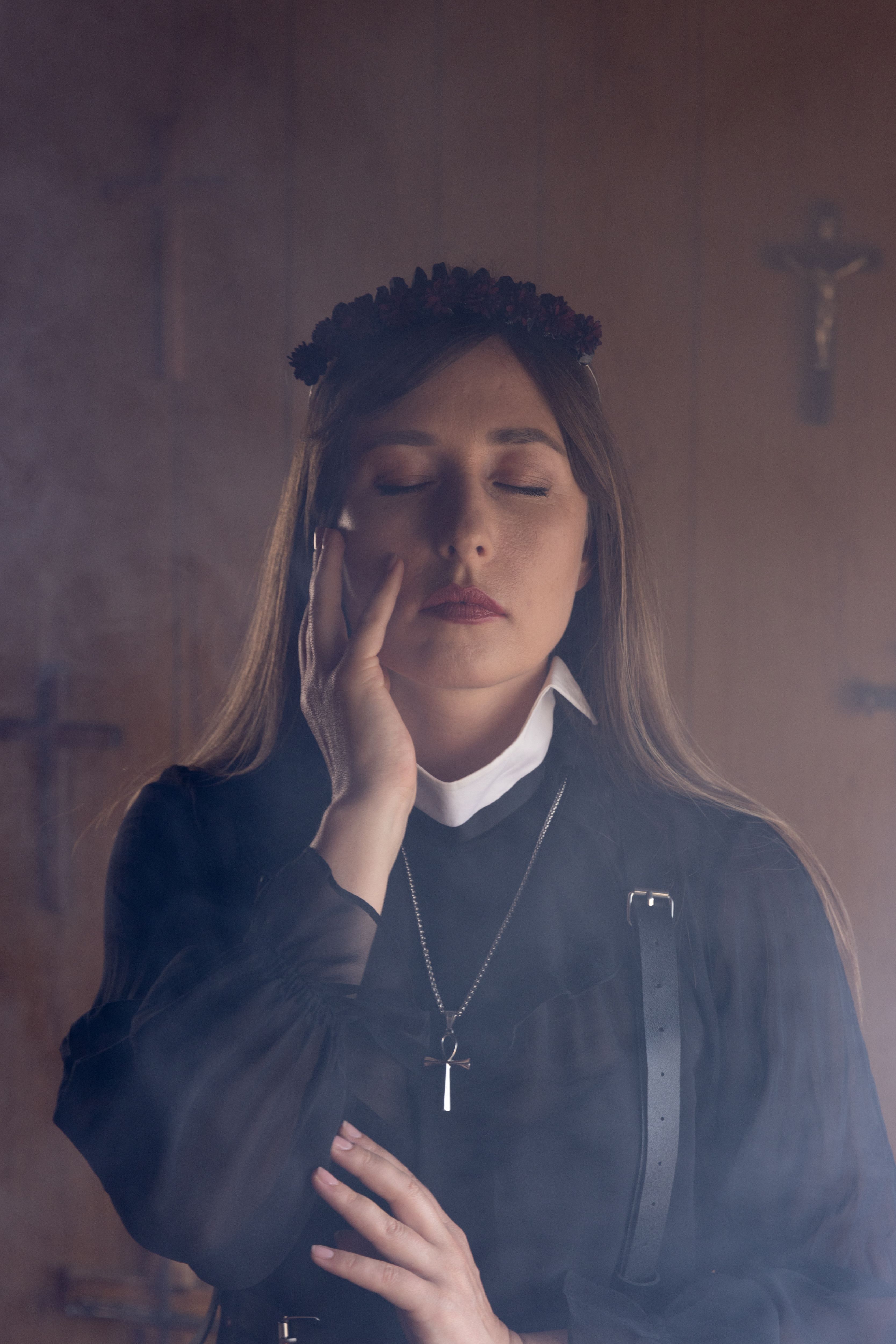 Photo of a Woman Touching Her Face while Her Eyes are Closed · Free ...