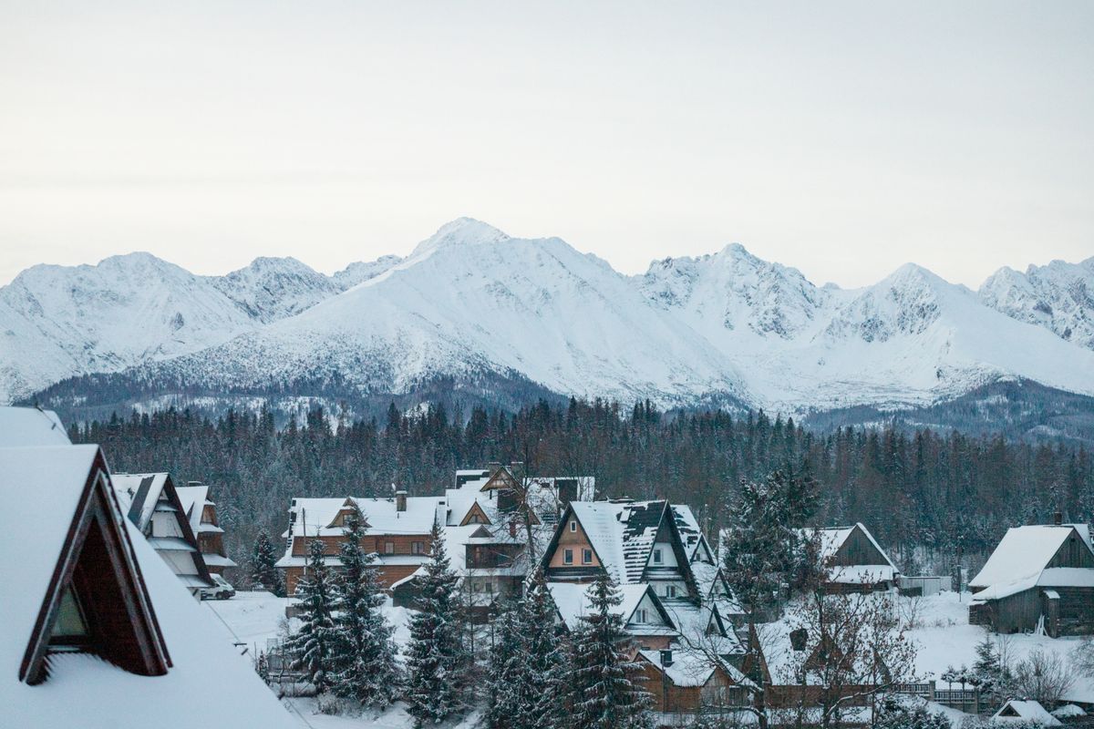 The snow-capped Tatra Mountains above Zakopane — real alpine terrain that surprises visitors expecting only flat plains.