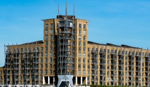 Free Contemporary residential building facade at Dundee Wharf in London. Stock Photo