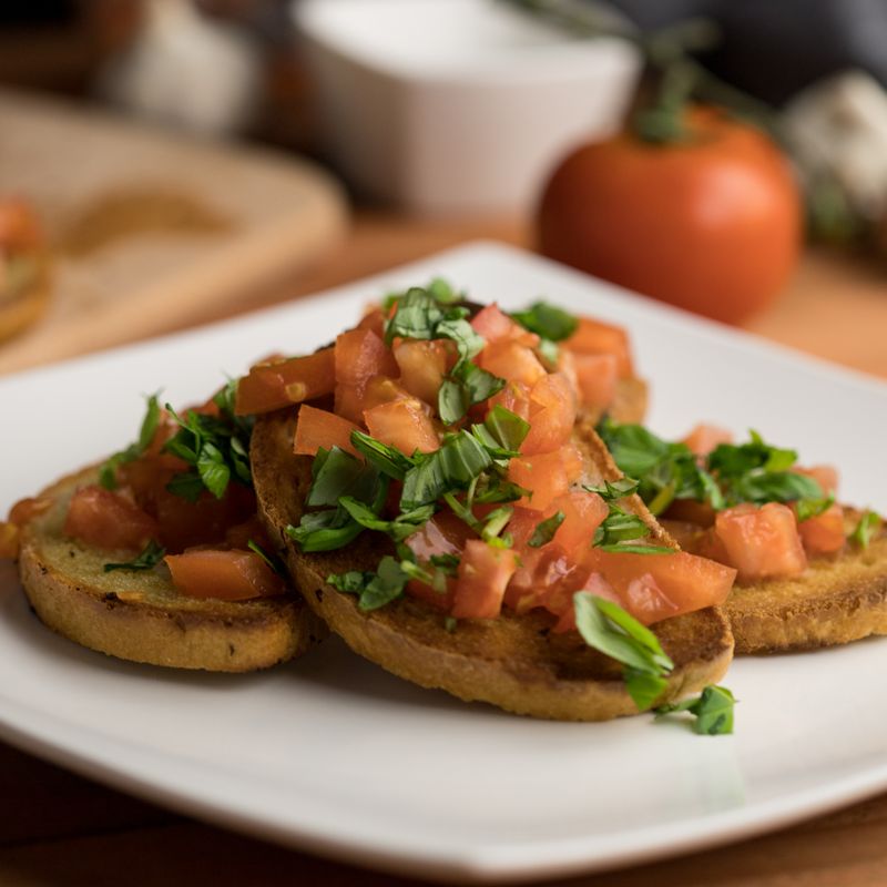 Quick Tomato Bruschetta with Fresh Basil