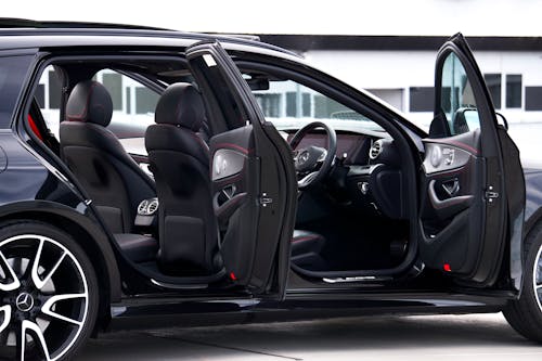 Free Vehicle Interior Seen from an Open Doors Stock Photo