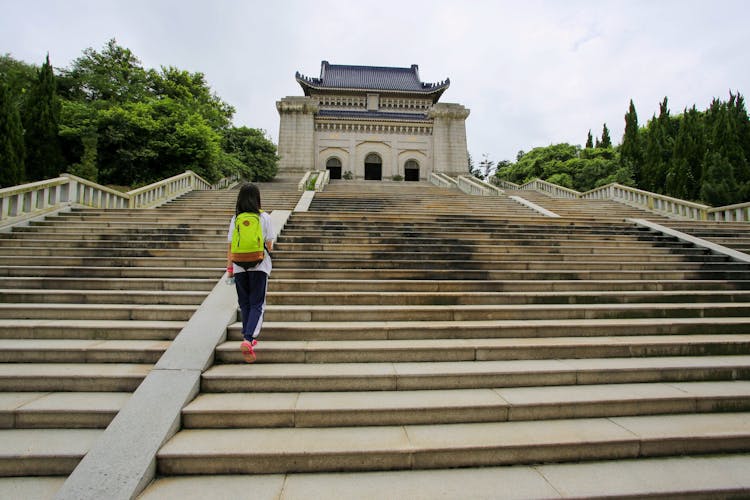 Kid Going Up The Stairs