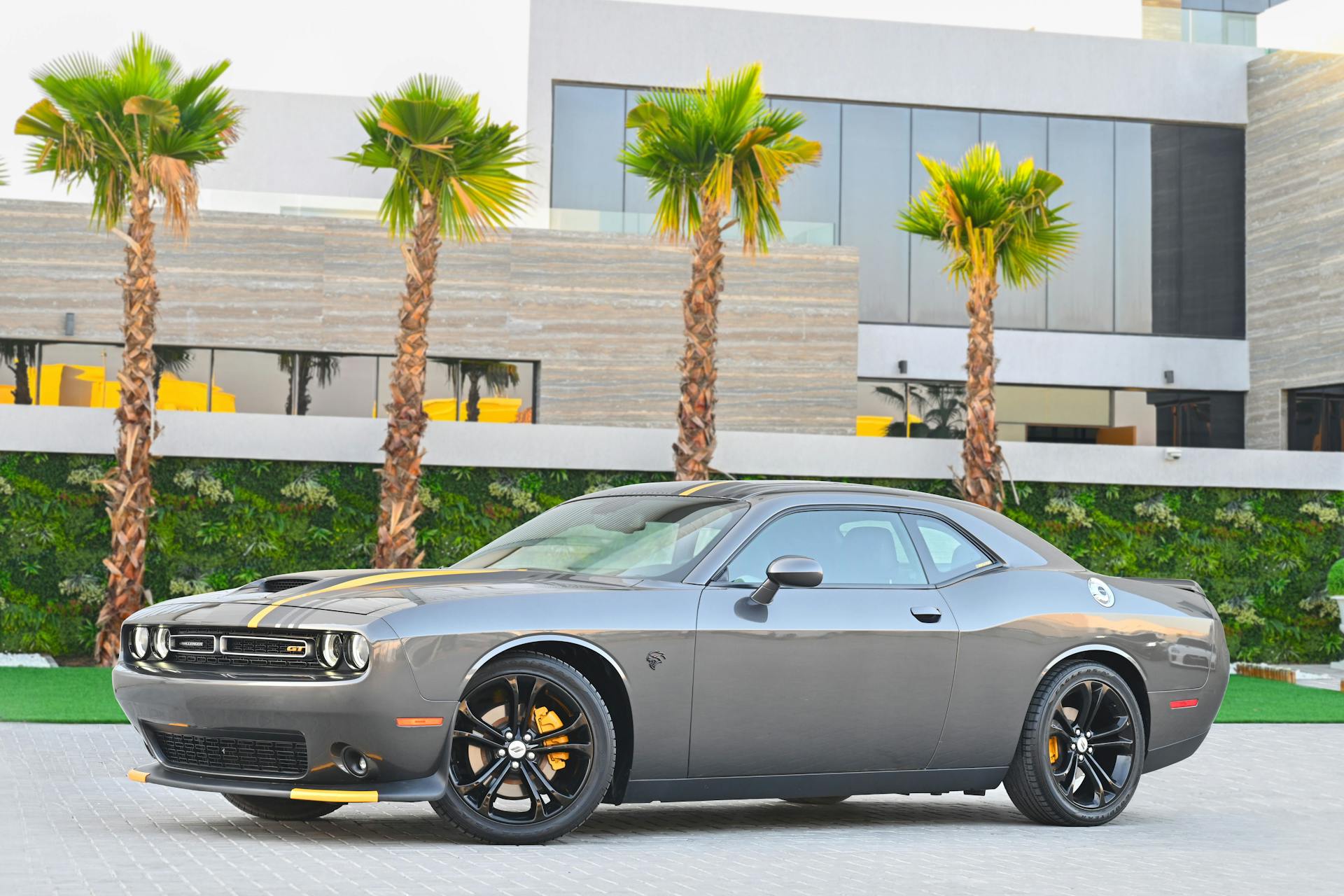 A Gray Dodge Challenger