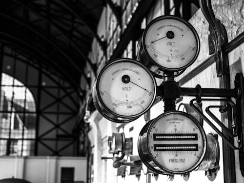 Free 

A Grayscale of Gauges Stock Photo