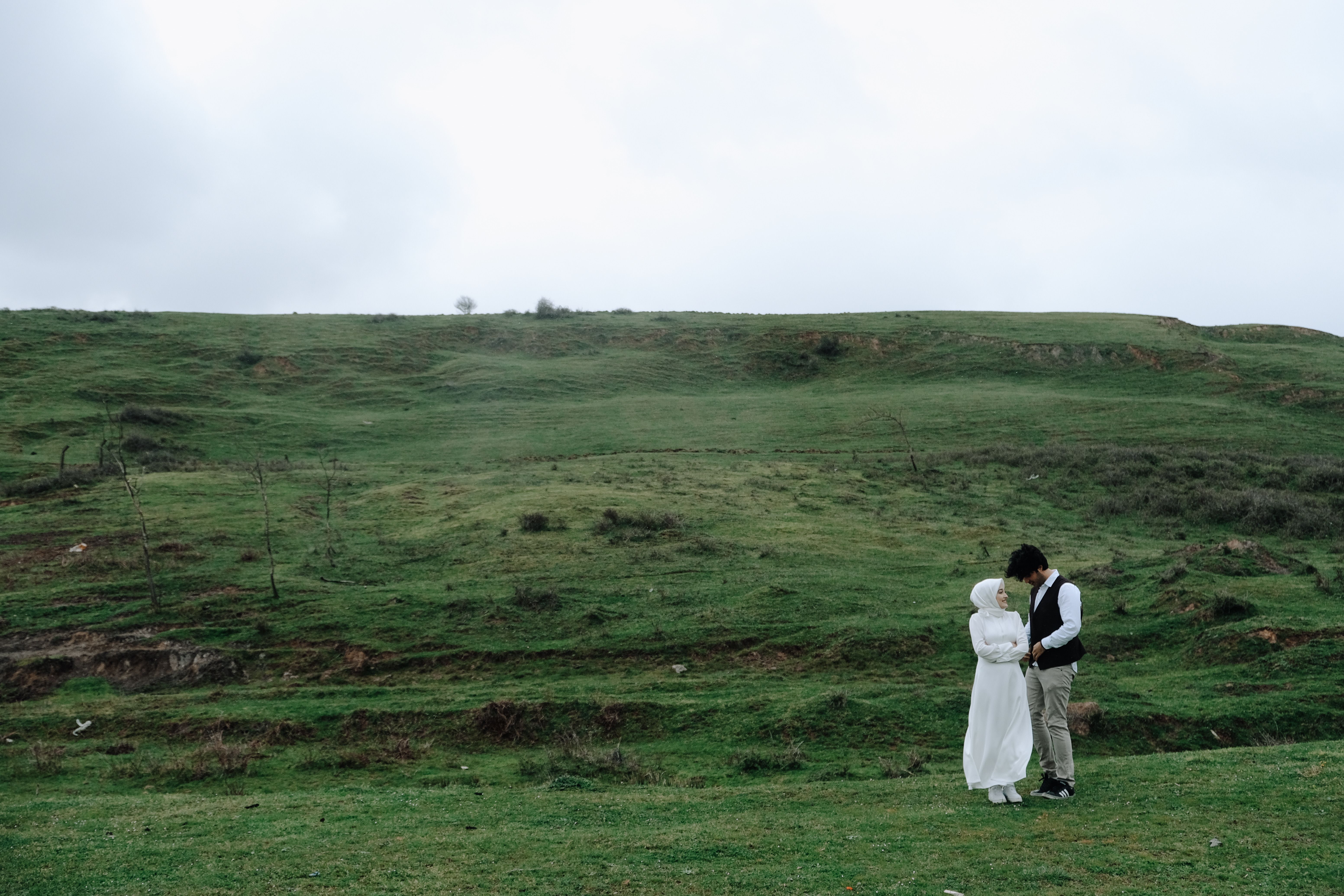 A Couple Standing on Green Grass Field · Free Stock Photo