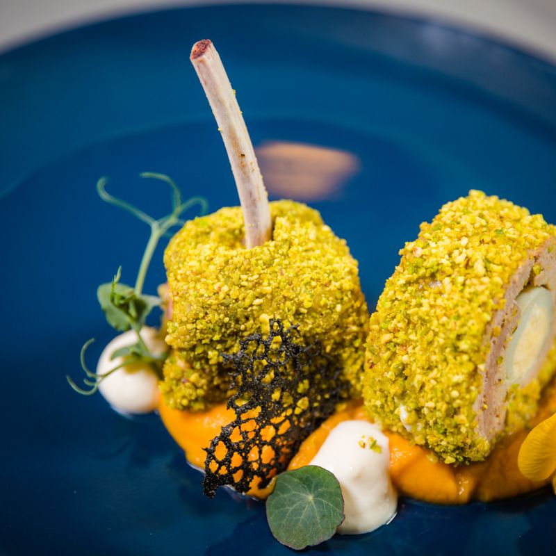 Moroccan Lamb Shawarma with Pistachio Dukkah Crust