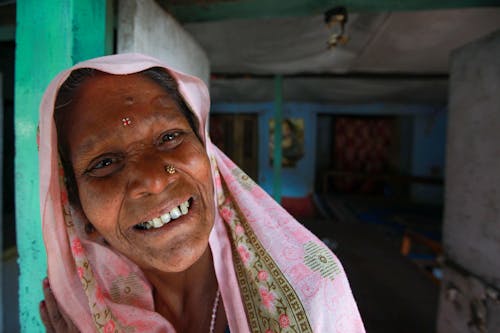 Smiling Woman in Shawl