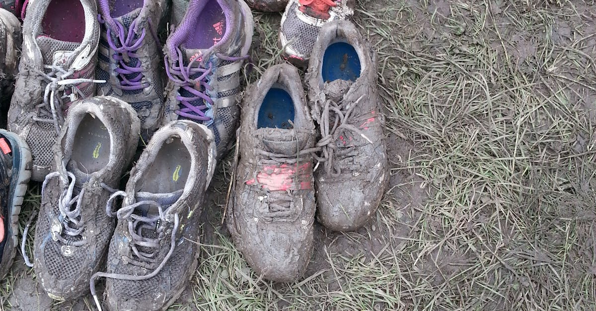Free stock photo of mud, muddy shoes, trainers