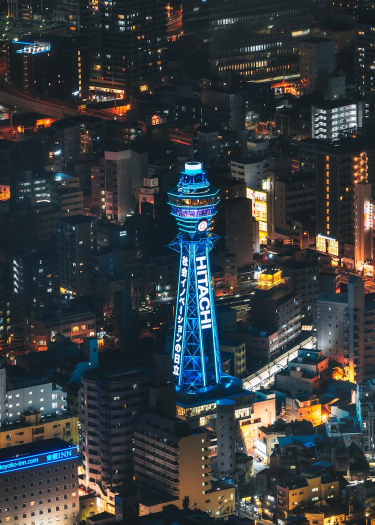 Tsutenkaku Tower In Osaka, Japan