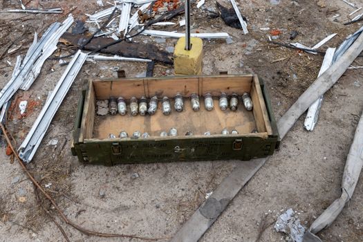 Artillery Weapon on Wooden Box