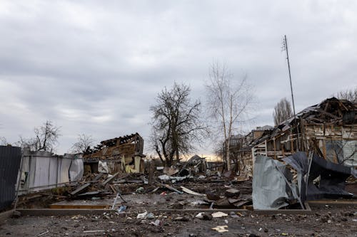 Free Homes Destroyed by War Stock Photo