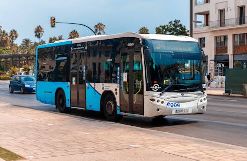 Free Spanish Bus in Malaga Stock Photo